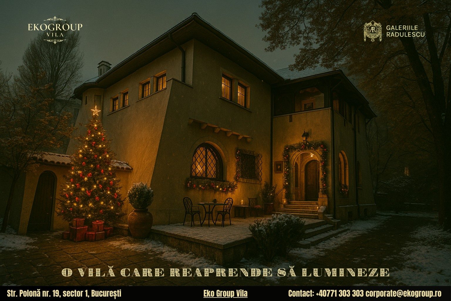 Poveste de Crăciun: Magia sărbătorilor în anii ’30 la fosta Casă Tătărăscu, astăzi Eko Group Vila